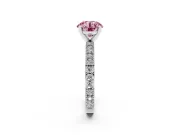 Round Vintage Pavé Engagement Ring Setting for a Fancy Pink Lab-Grown Diamond | Platinum