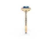 Asscher Cut Halo Engagement Ring Setting for a Fancy Blue Lab-Grown Diamond | Yellow Gold - Design NV-24729