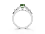 Emerald Cut Leaf Solitaire Engagement Ring Setting for a Fancy Green Lab-Grown Diamond | Platinum