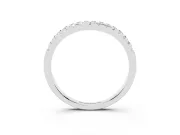 Round Diamond Curved Pavé Wedding Band Set in White gold for Stacking