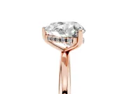 Heart-Shaped Micro-Prong Hidden Halo Engagement Ring Setting | Plain Band | Rose Gold
