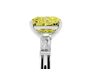 Radiant Cut Baguette Engagement Ring Setting for a Fancy Yellow Lab-Grown Diamond | Sterling Silver - Design NV-24496