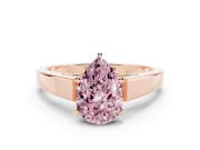 Pear-Shaped Solitaire Engagement Ring Setting for a Fancy Pink Lab-Grown Diamond | Rose Gold