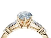 Marquise Tapered Baguette Engagement Ring Setting for a Fancy Blue Lab-Grown Diamond | Yellow Gold