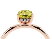 Emerald Cut Hidden Halo Engagement Ring Setting for a Fancy Yellow Lab-Grown Diamond | Plain Band | Rose Gold