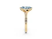 Marquise Pave Solitaire Engagement Ring Setting for a Fancy Blue Lab-Grown Diamond | Sweeping Shoulders | Yellow Gold