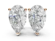 Oval Lab-Grown Diamond Solitaire Basket Stud Earrings | Open Gallery | Rose Gold