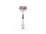 Radiant Cut Petal Halo Engagement Ring Setting for a Fancy Pink Lab-Grown Diamond | Sterling Silver