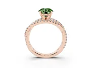 Round Twisted Pavé Engagement Ring Setting for a Fancy Green Lab-Grown Diamond | Rose Gold