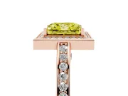 Princess Cut Sectioned Halo Engagement Ring Setting for a Fancy Yellow Lab-Grown Diamond | Rose Gold