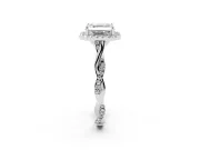 Asscher Cut Halo Engagement Ring Setting | Pavé Twist Band | Platinum