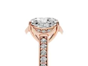 Radiant Cut Floral Pavé Engagement Ring Setting | Petal Accents | Rose Gold