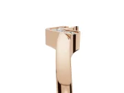 Round Lab-Grown Diamond Channel Set Chevron Wedding Band | V Front | Rose Gold