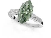 Marquise Tapered Baguette Engagement Ring Setting for a Fancy Green Lab-Grown Diamond | Platinum