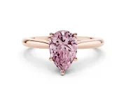 Pear-Shaped Cathedral Engagement Ring Setting for a Fancy Pink Lab-Grown Diamond | Rose Gold