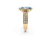 Marquise Milgrain Solitaire Engagement Ring Setting for a Fancy Blue Lab-Grown Diamond | Yellow Gold