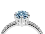 Marquise Three Row Pave Engagement Ring Setting for a Fancy Blue Lab-Grown Diamond | Sterling Silver
