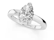 Pear-Shaped Solitaire Engagement Ring Setting | Flat Tab Prongs | White Gold