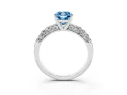Cushion Cut Multi Row Pave Engagement Ring Setting for a Fancy Blue Lab-Grown Diamond | Platinum