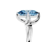 Oval Bypass Solitaire Engagement Ring Setting for a Fancy Blue Lab-Grown Diamond | Platinum