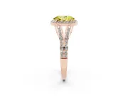 Oval Split Shank Halo Engagement Ring Setting for a Fancy Yellow Lab-Grown Diamond | Rose Gold