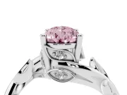 Pear-Shaped Twisted Bypass Engagement Ring Setting for a Fancy Pink Lab-Grown Diamond | Platinum