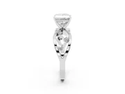 Princess Cut Open Loop Engagement Ring Setting | Scattered Accents | Platinum