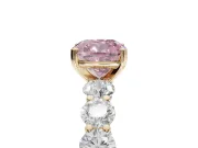 Cushion Cut Engagement Ring Setting for a Fancy Pink Lab-Grown Diamond | Yellow Gold - Design NV-24455
