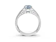 Oval Split Shank Pavé Engagement Ring Setting for a Fancy Blue Lab-Grown Diamond | Sterling Silver