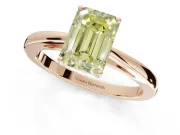Emerald Cut Cathedral Engagement Ring Setting for a Fancy Yellow Lab-Grown Diamond | Rose Gold - Design NV-24626