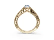 Pear-Shaped Vintage Engagement Ring Setting for a Fancy Blue Lab-Grown Diamond | Yellow Gold - Design NV-24644