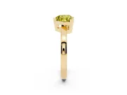 Fancy Yellow Heart Cut Diamond Solitaire Ring Set in Yellow gold with Prong Head and Smooth Polished Band