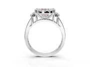 Cushion Cut Halo Engagement Ring Setting for a Fancy Pink Lab-Grown Diamond | Graduated Channel Band | White Gold