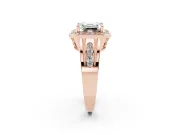 Asscher Cut Vintage Halo Engagement Ring Setting | Channel-Set Split Shank | Rose Gold