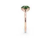Fancy Green Round Cut Diamond Solitaire Cathedral Ring Set in Rose gold with Prong Setting