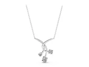 Round Lab-Grown Diamond Intertwined Pendant Necklace | Staggered Trio | White Gold