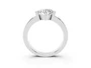 Heart-Shaped Tension Style Engagement Ring Setting | Flush Set Accents | Sterling Silver