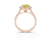 Heart-Shaped Halo Engagement Ring Setting for a Fancy Yellow Lab-Grown Diamond | Tapered Band | Rose Gold