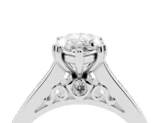 Marquise Cathedral Channel Set Engagement Ring Setting | Double Claw Prongs | Sterling Silver