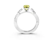 Emerald Cut Floral Vine Engagement Ring Setting for a Fancy Yellow Lab-Grown Diamond | Sterling Silver
