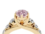 Marquise Graduated Engagement Ring Setting for a Fancy Pink Lab-Grown Diamond | Yellow Gold