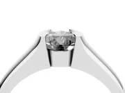 Fancy Black Pear Cut Diamond Bezel Solitaire Ring Set in Silver with Wide Band
