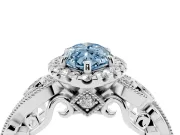 Marquise Halo Engagement Ring Setting for a Fancy Blue Lab-Grown Diamond | Sterling Silver - Design NV-24754
