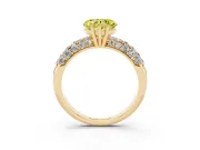 Heart-Shaped Close Set Pave Engagement Ring Setting for a Fancy Yellow Lab-Grown Diamond | Multi Row | Yellow Gold