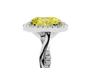 Radiant Cut Twist Halo Engagement Ring Setting for a Fancy Yellow Lab-Grown Diamond | Platinum