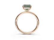 Asscher Cut Hidden Halo Ring Setting for a Fancy Green Lab-Grown Diamond | Rose Gold