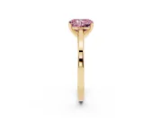 Radiant Cut Solitaire Engagement Ring Setting for a Fancy Pink Lab-Grown Diamond | Stepped Flat Band | Yellow Gold