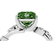 Princess Cut Twisted Vine Engagement Ring Setting for a Fancy Green Lab-Grown Diamond | Platinum