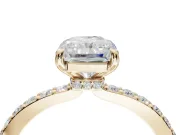 Radiant Cut Hidden Halo Engagement Ring Setting | Yellow Gold