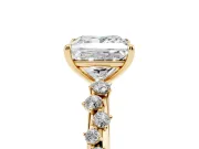 Princess Cut Diamond Cluster Solitaire Ring Set in Yellow gold with Prong Setting